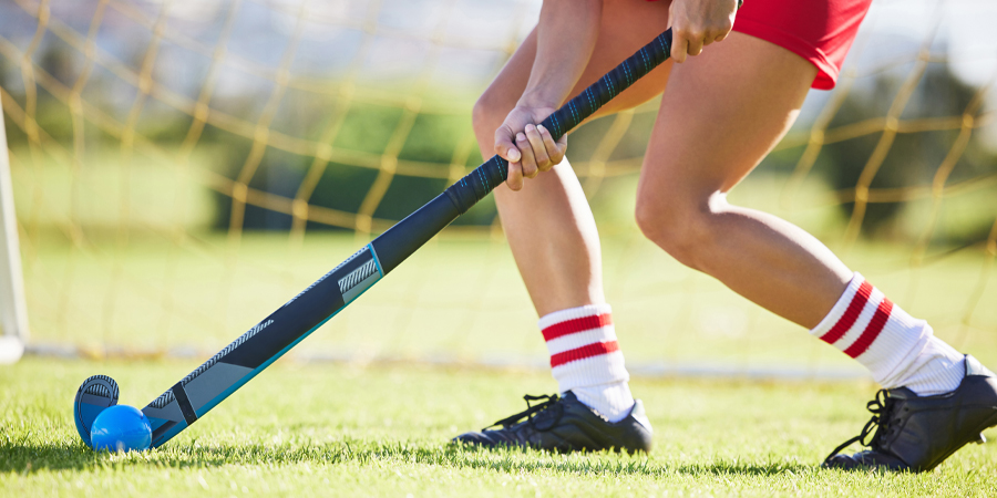 field hockey sports and training with a player