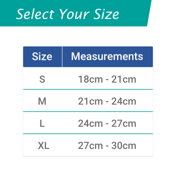Actimove Everyday Supports Ankle Support eCommerce Image Size Chart UKOnly