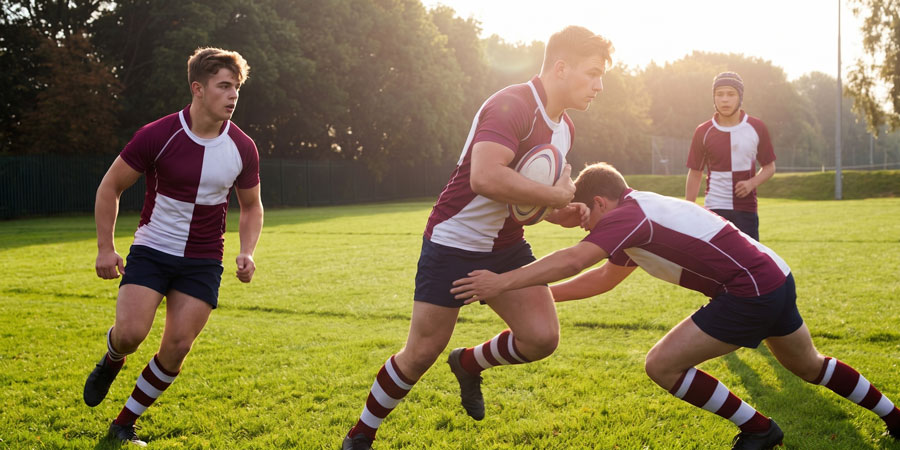 Young rugby players Teenage Rugby Players Banner